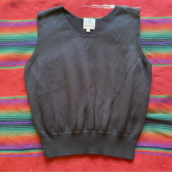 VTG Fia Italia Handloomed Knit Sweater tank Top! Rayon/Cotton. Large. - Picture 1 of 14